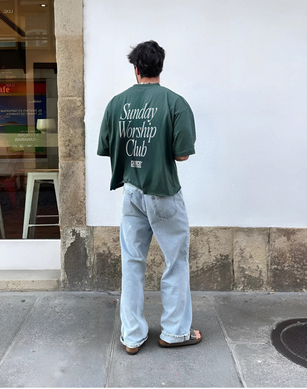 Sunday Worship Club Green Loose Fit Heavyweight Tee | Peace® ODMPOD