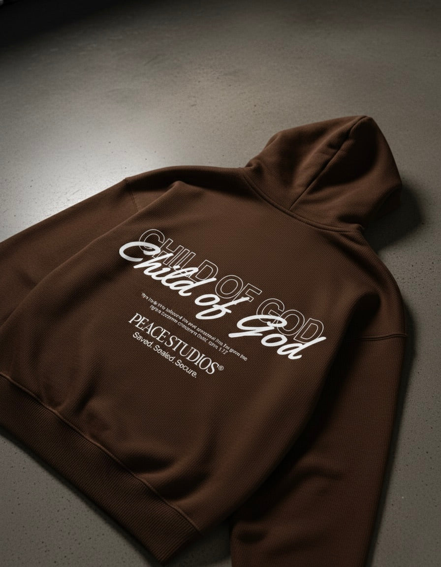Child of God Coffee Oversized Heavyweight Hoodie | House Of Peace®