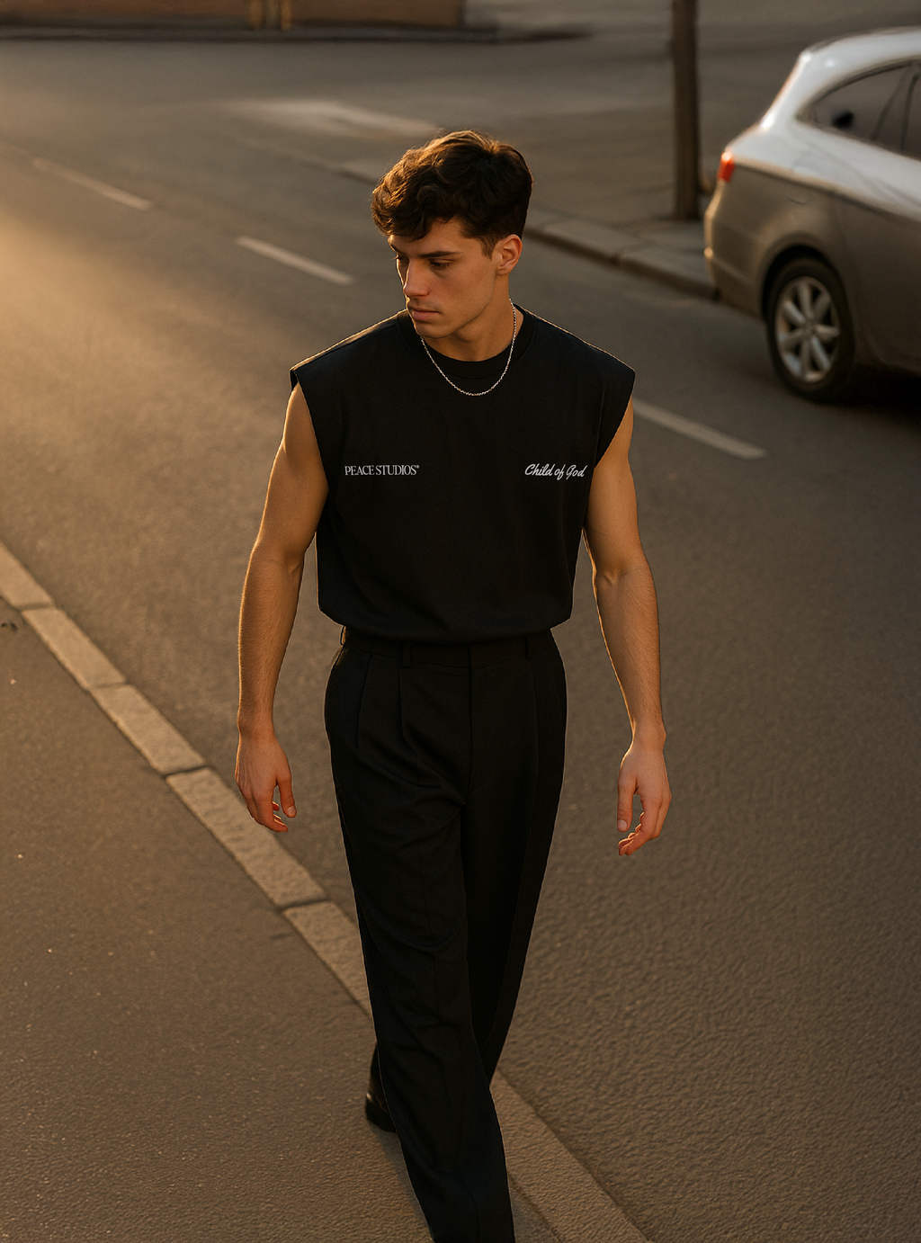 Child of God Black Raw Edge Tank Top | House Of Peace®