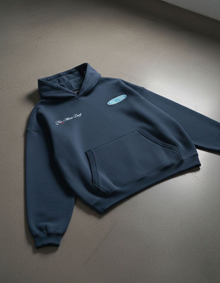 Everyday Miracles Navy Blue Boxy Hoodie | House Of Peace®