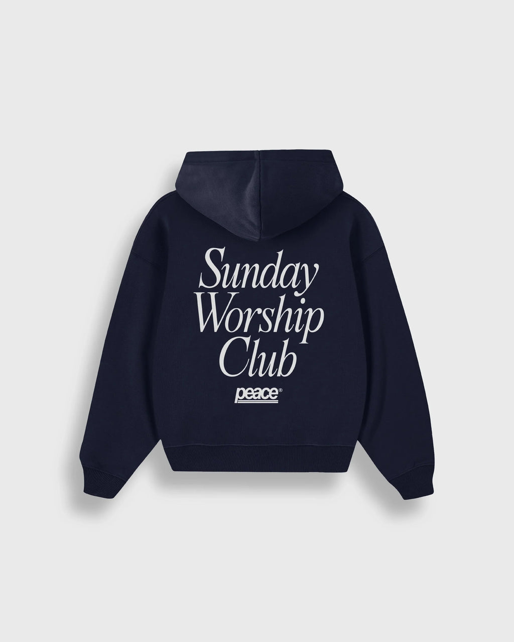 Sunday Worship Club Navy Blue Oversized Heavyweight Hoodie | Peace® ODMPOD