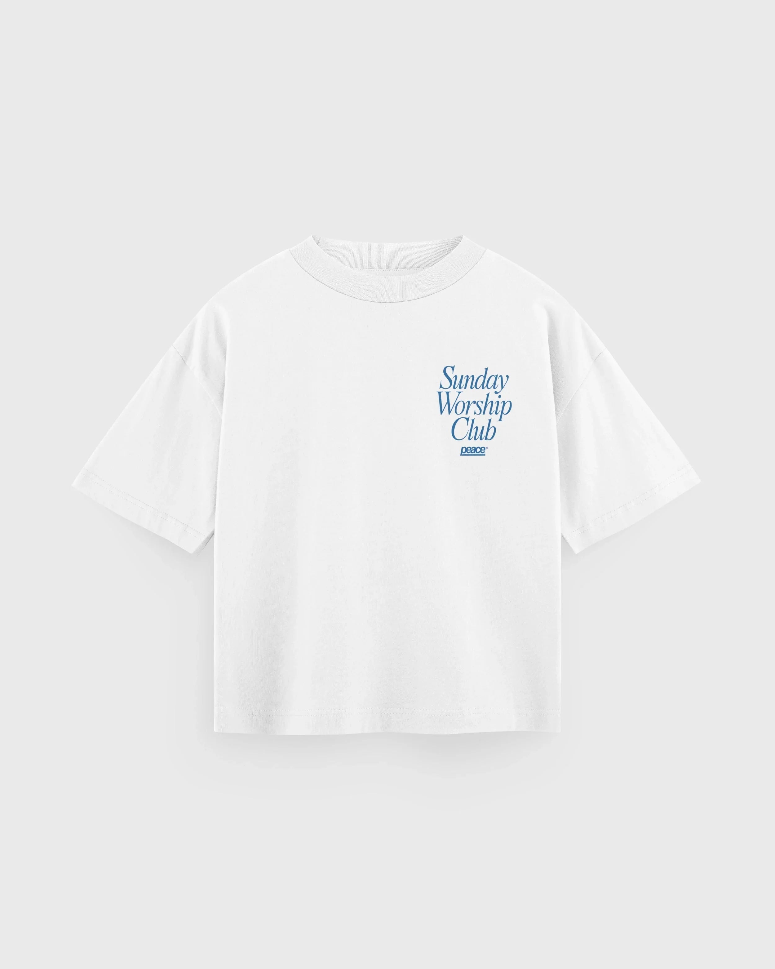 Sunday Worship Club Boxy Tee White | Peace® ODMPOD