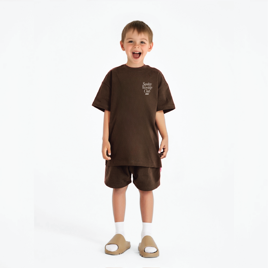 Kids Tee Sunday Worship Club Brown | Peace® PEACE STORE