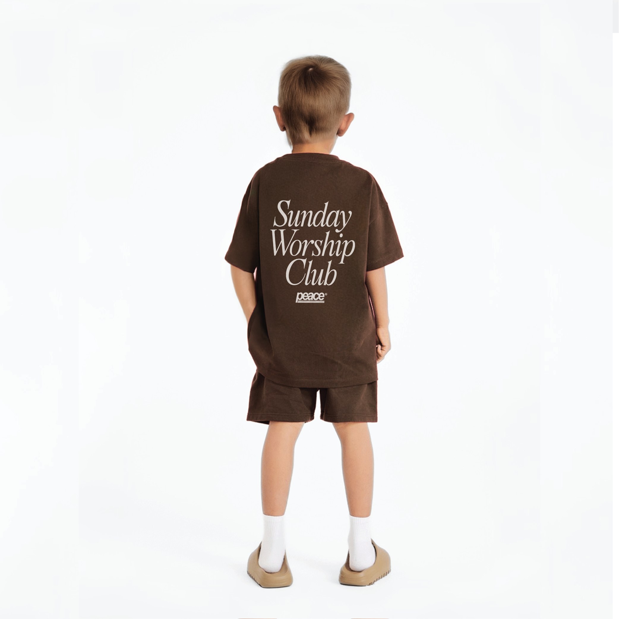 Kids Tee Sunday Worship Club Brown | Peace® PEACE STORE