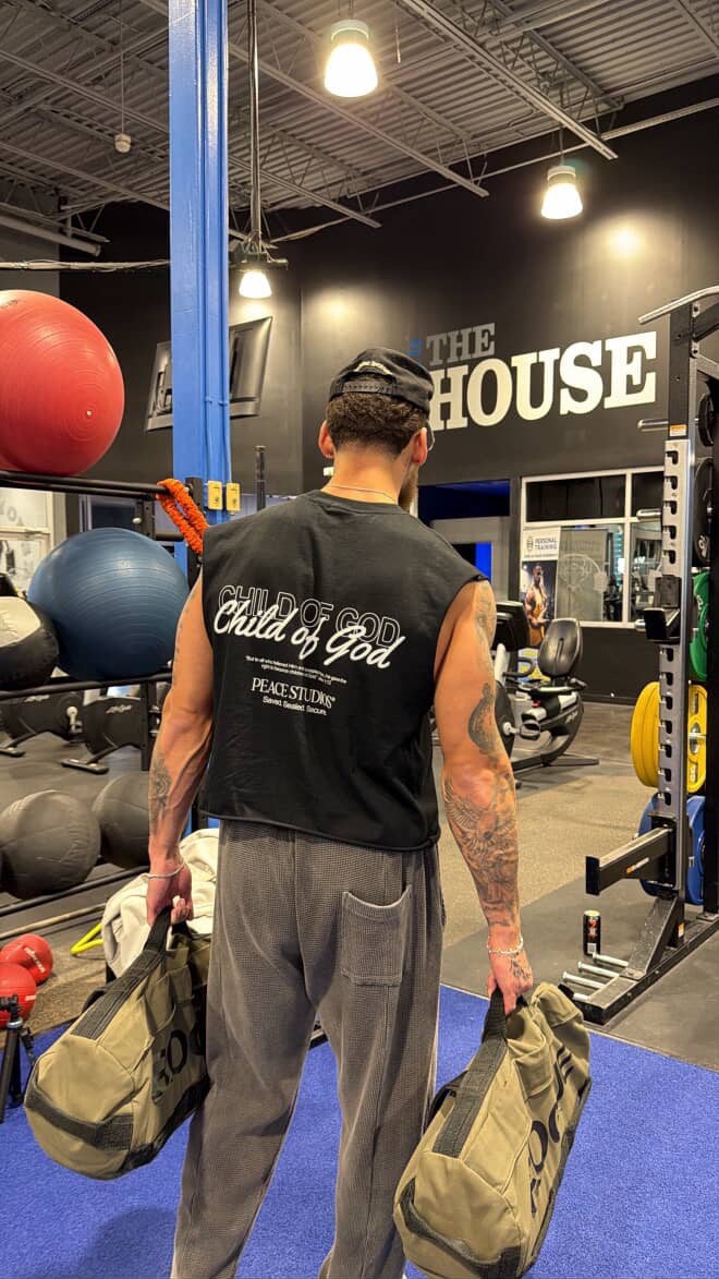 Child of God Black Raw Edge Tank Top | House Of Peace®