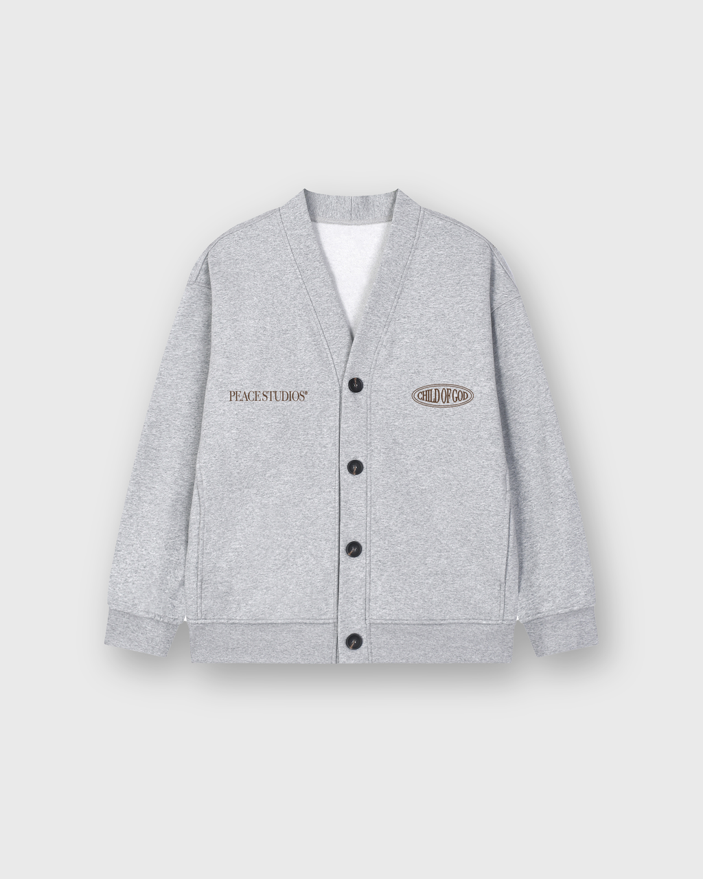 Child of God II Gray Essential Heavyweight Sweat Cardigan | House Of Peace®