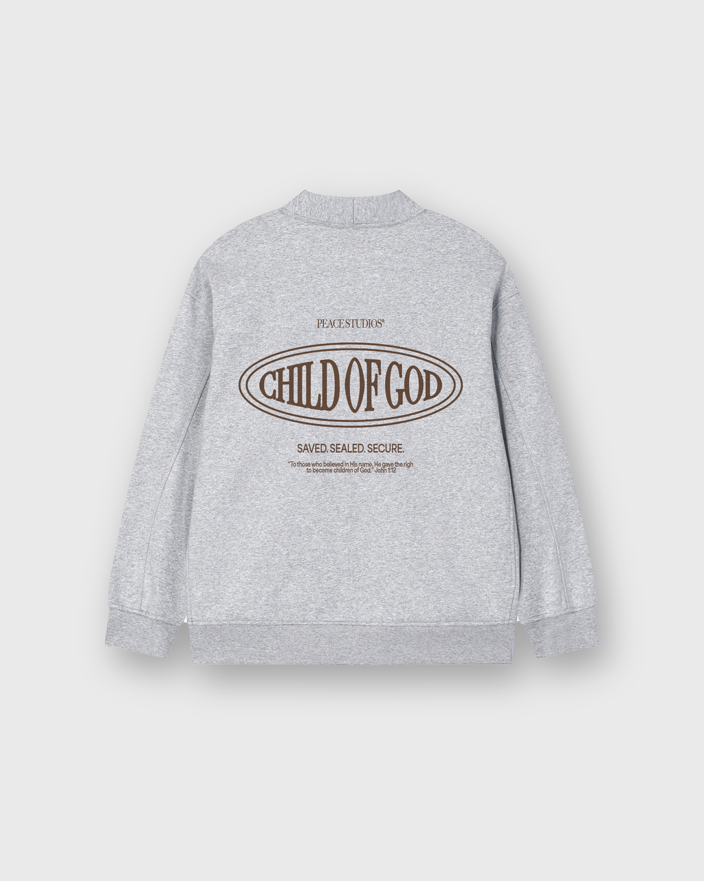 Child of God II Gray Essential Heavyweight Sweat Cardigan | House Of Peace®
