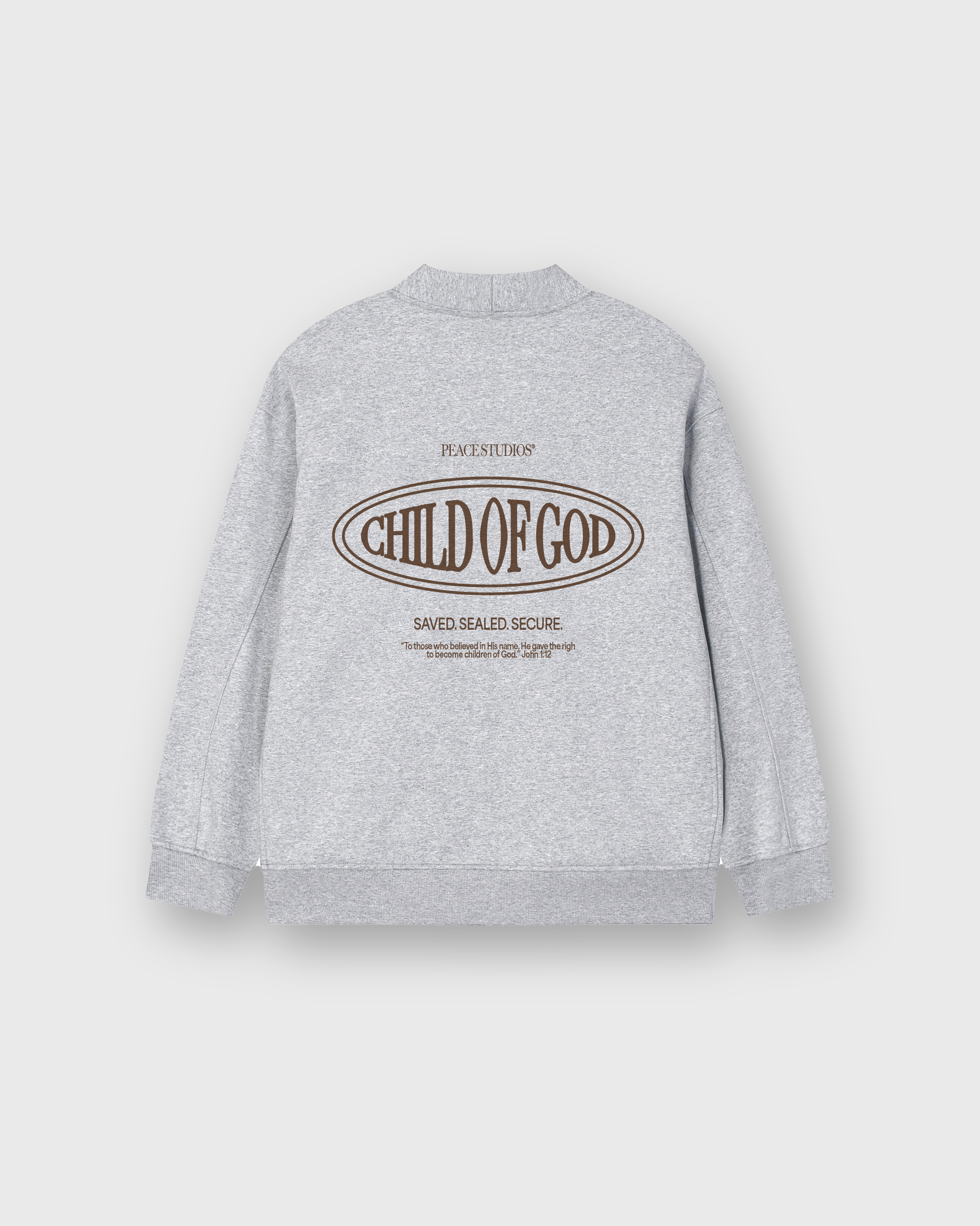 Child of God II Gray Essential Heavyweight Sweat Cardigan | House Of Peace®