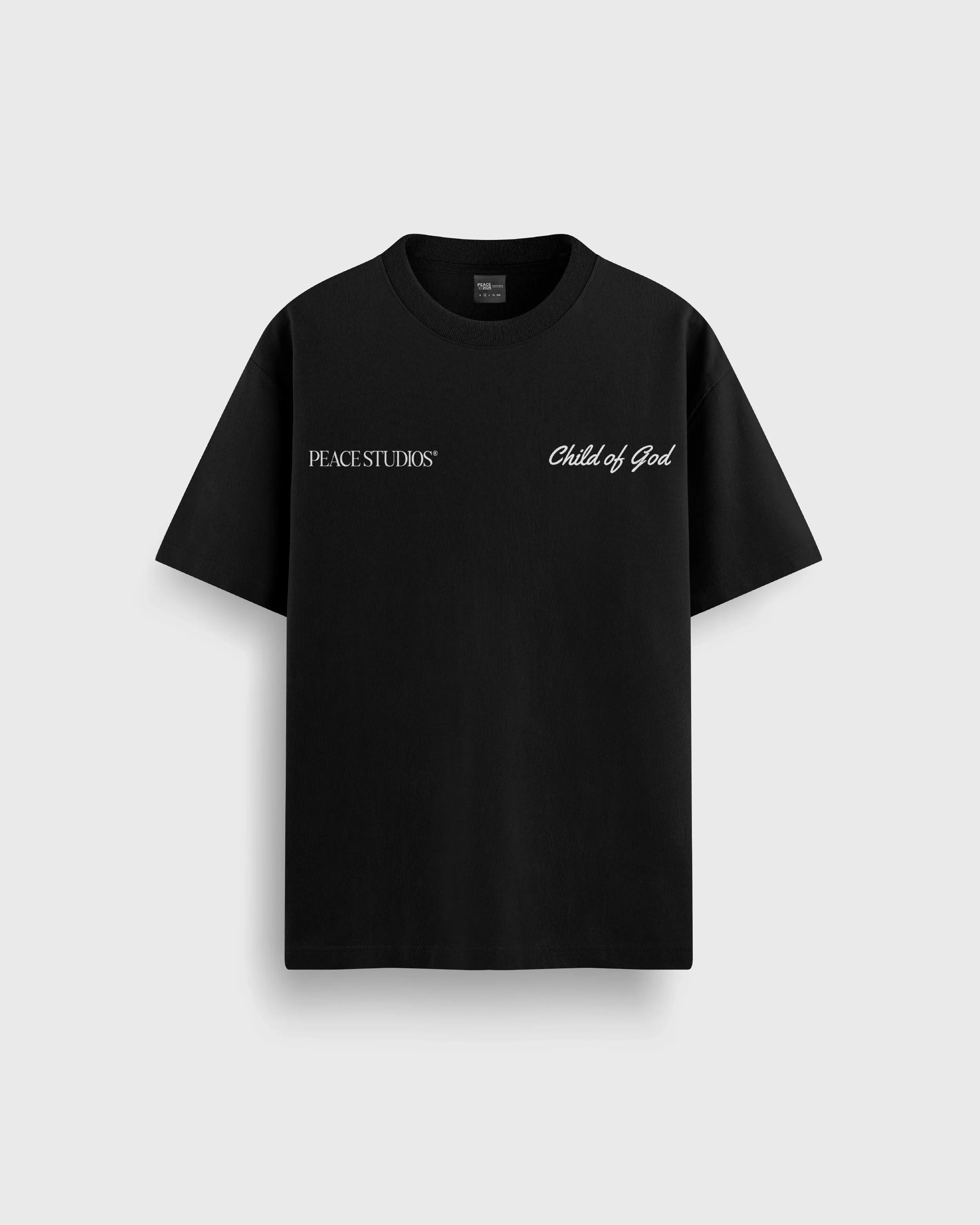 Child of God Black Heavyweight Loose Fit Tee | Peace® PEACE STORE