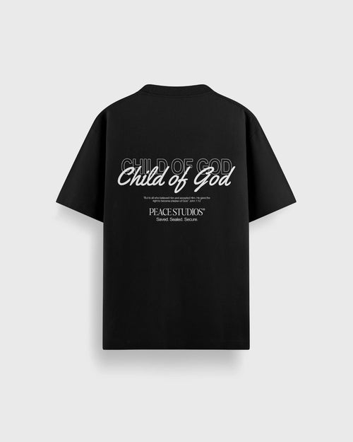 Child of God Black Heavyweight Loose Fit Tee | Peace® PEACE STORE