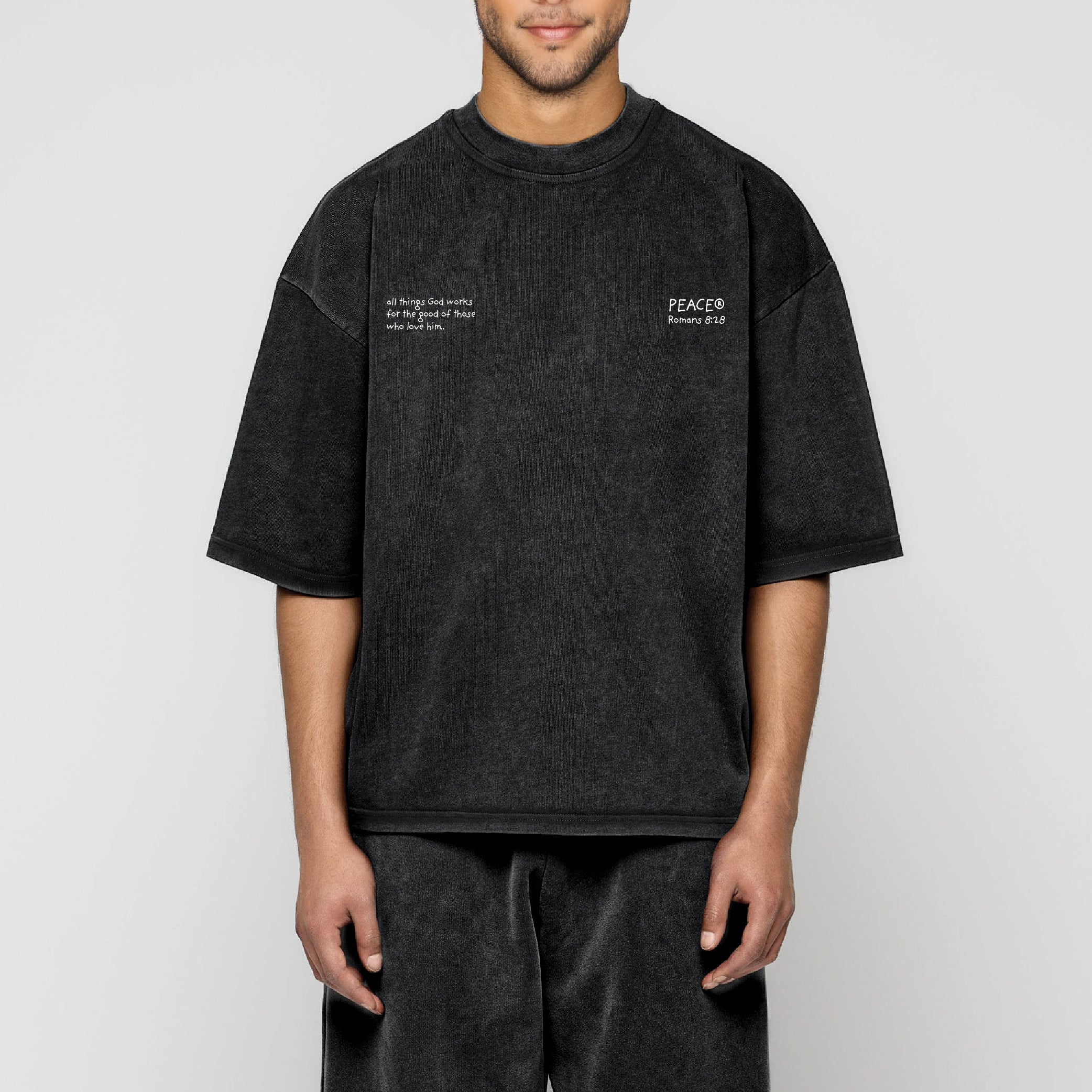 Life is Good Black Acid Washed Oversized Tee | Peace® PEACE STORE