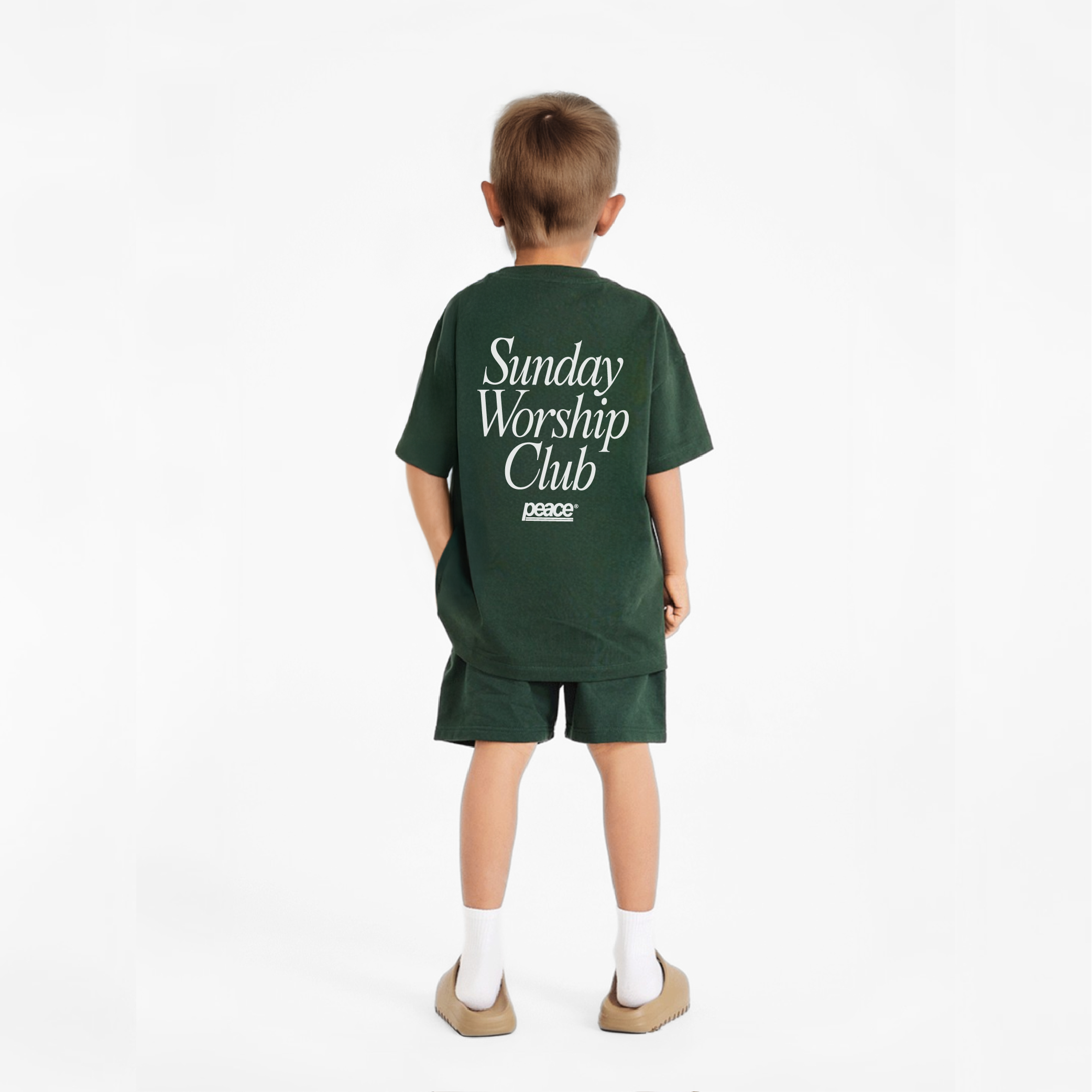 Kids Tee Sunday Worship Club Green | Peace® PEACE STORE
