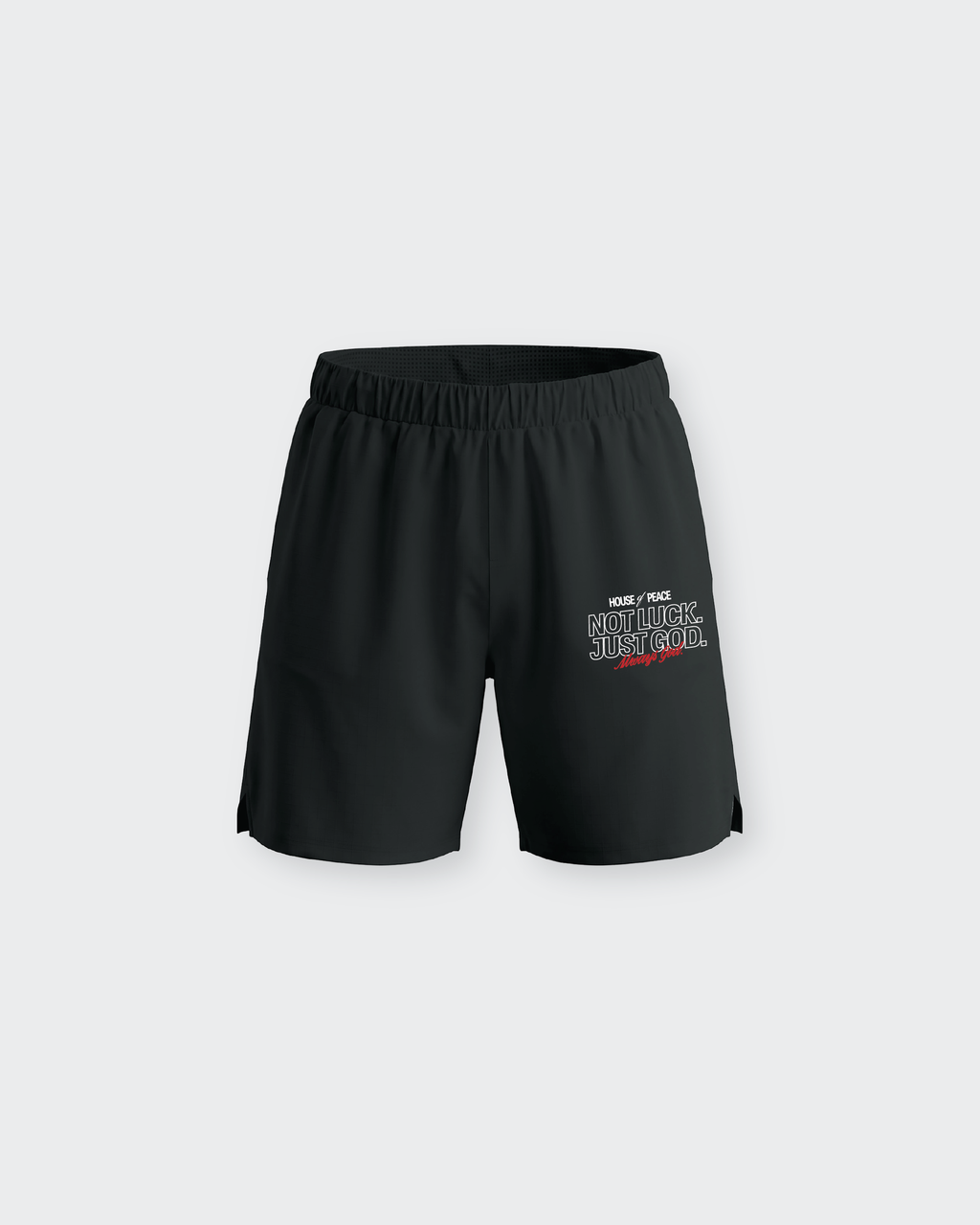 Not Luck Just God Performance Shorts | House of Peace®