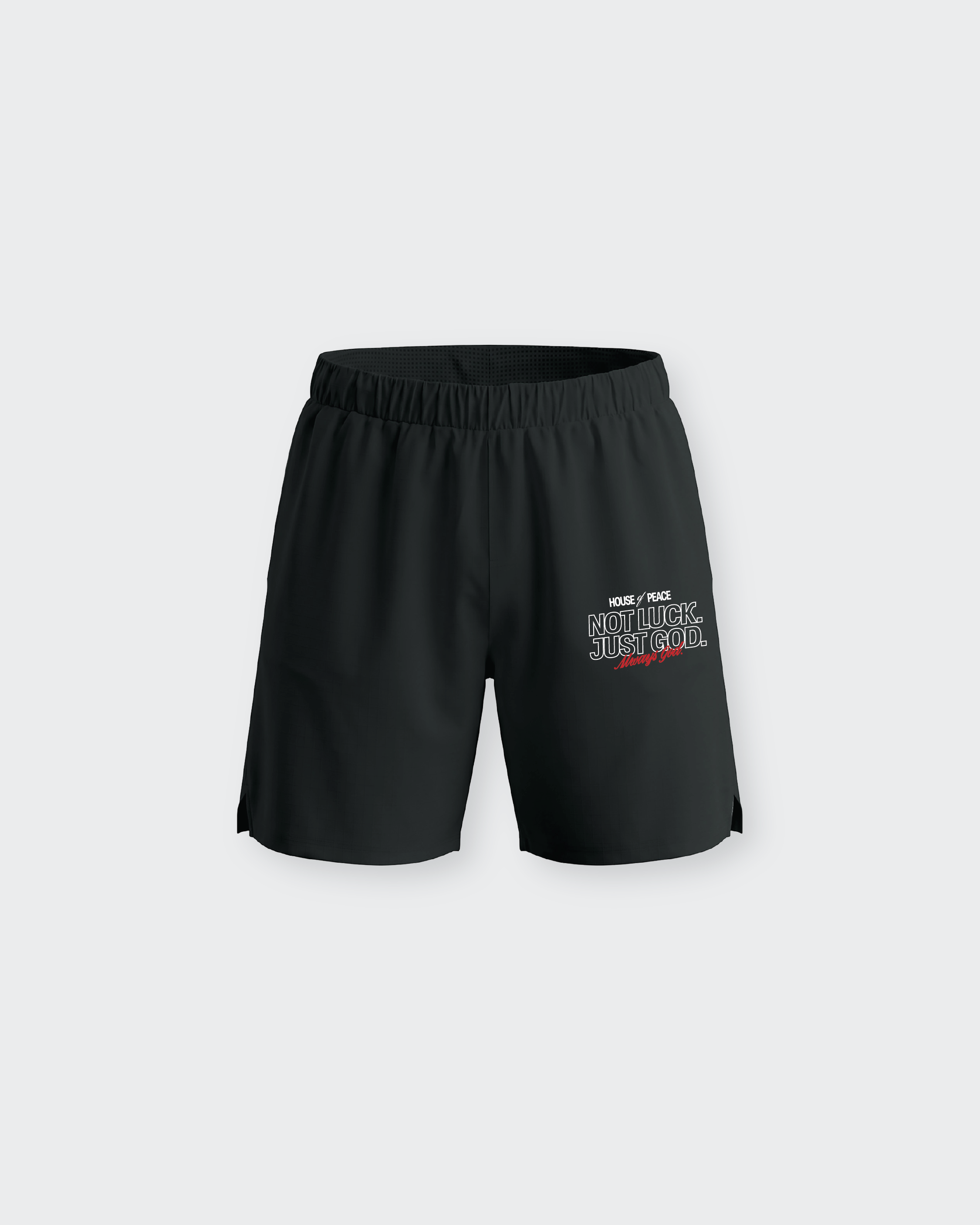 Not Luck Just God Performance Shorts | House of Peace®