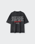Not Luck Just God Black Mineral Wash Boxy Tee | House of Peace®