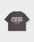 I Have God Brown Boxy Plaid Polo Shirt | House of Peace®