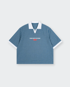 I Have God Blue Boxy Plaid Polo Shirt | House of Peace®
