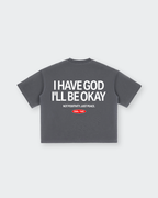 I Have God Vintage Gray Washed Boxy T-Shirt | House of Peace®