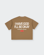 I Have God Vintage Brown Washed Boxy T-Shirt | House of Peace®