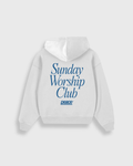 Sunday Worship Club White Oversized Heavyweight Hoodie | House Of Peace®