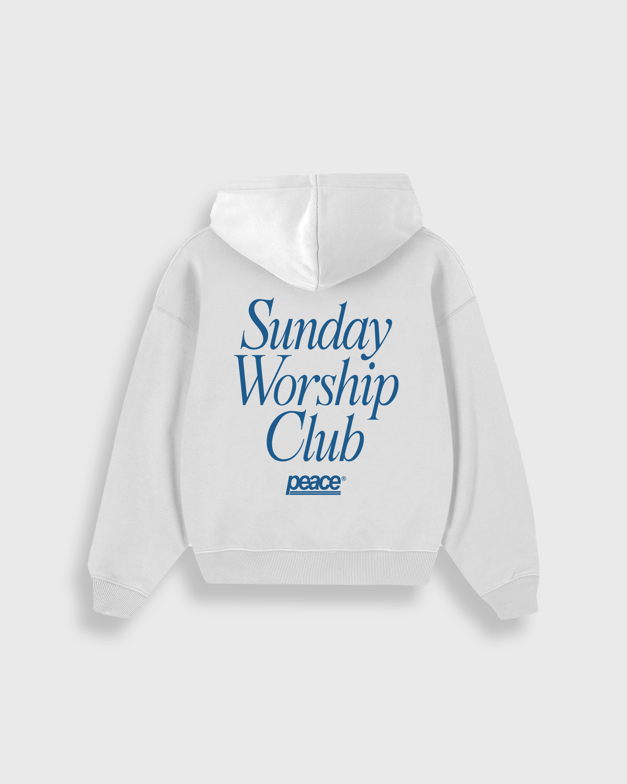 Sunday Worship Club White Oversized Heavyweight Hoodie | House Of Peace®
