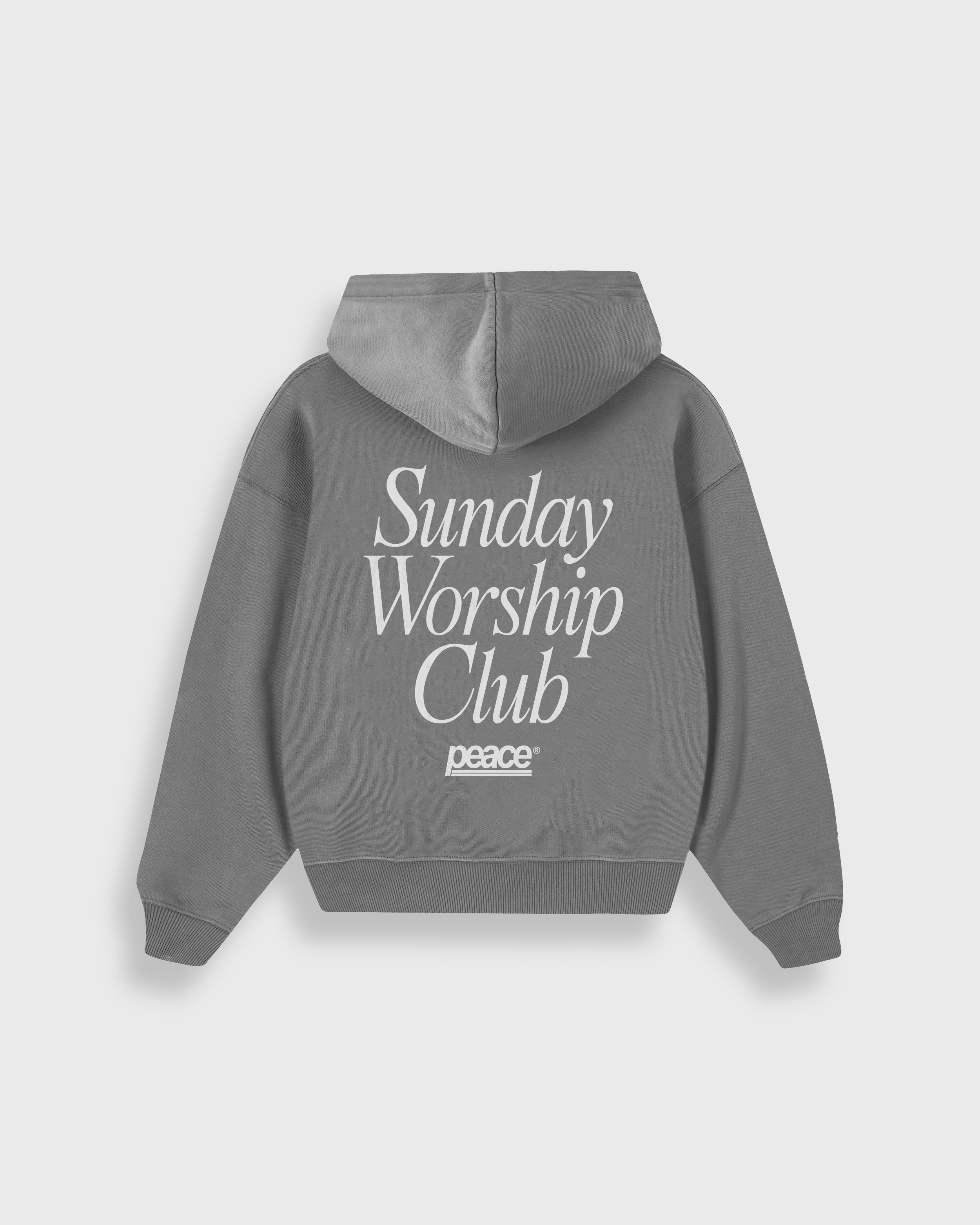 Sunday Worship Club Gray Oversized Heavyweight Hoodie | House Of Peace®