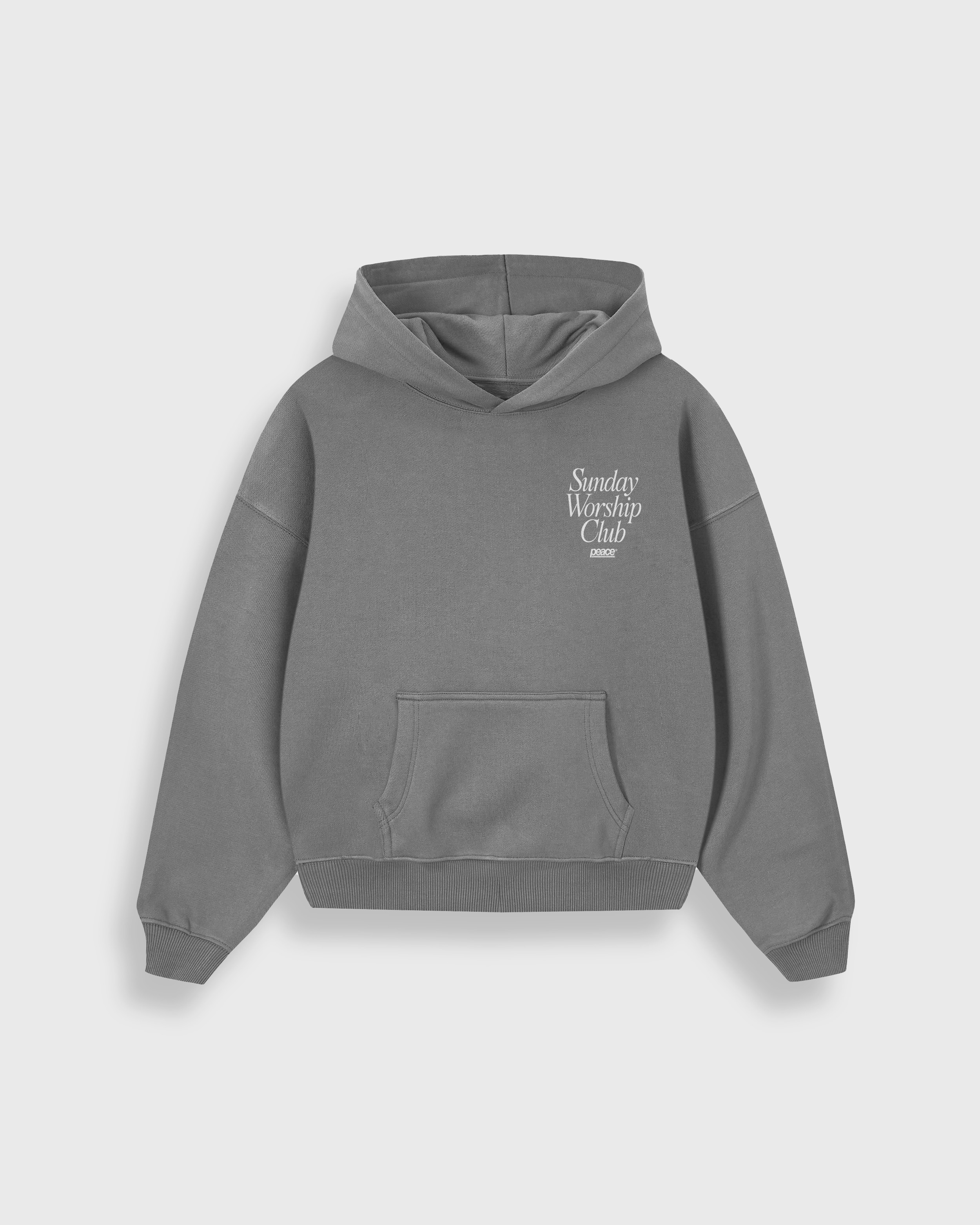 Sunday Worship Club Gray Oversized Heavyweight Hoodie | House Of Peace®