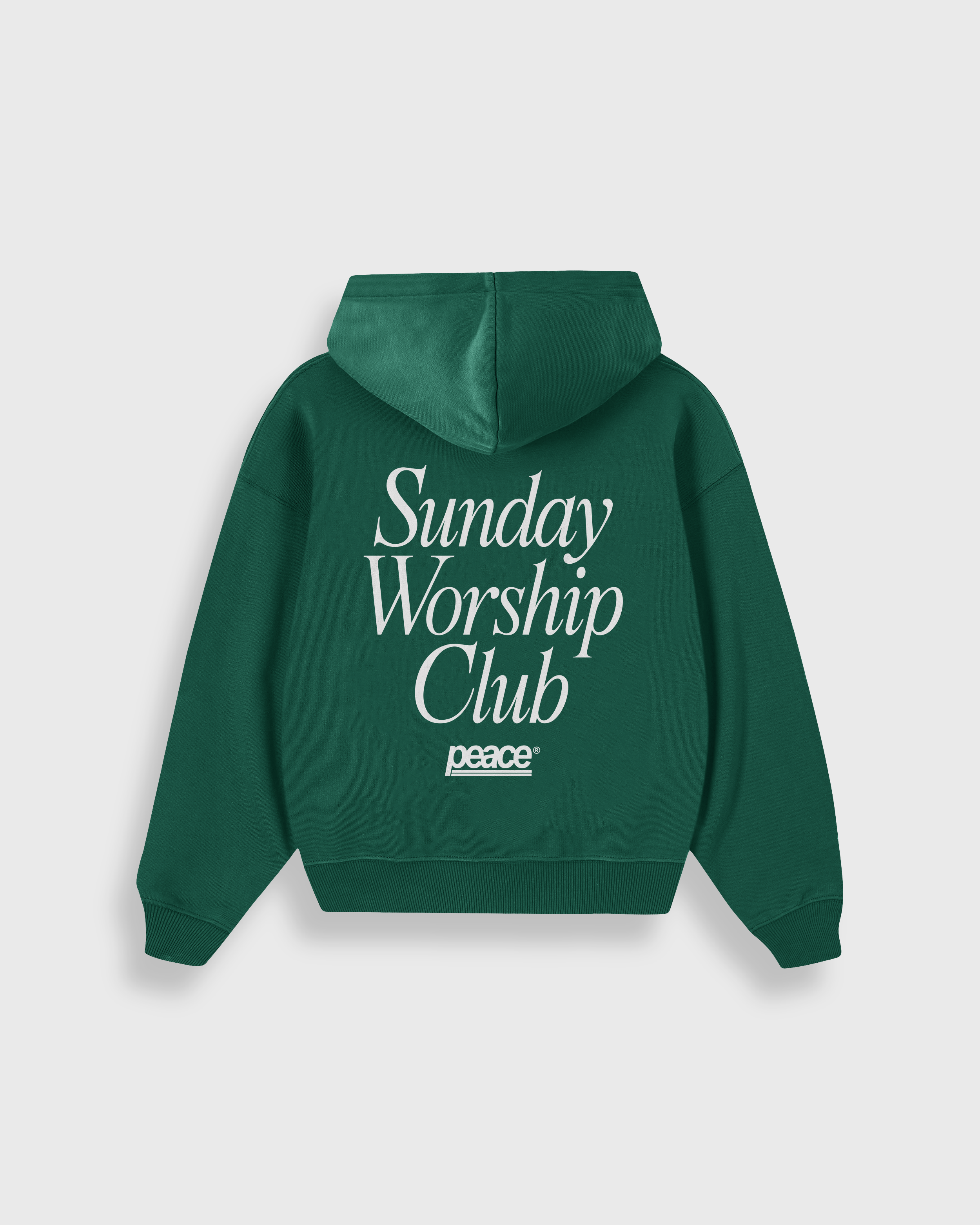 Sunday Worship Club Green Oversized Heavyweight Hoodie | House Of Peace®