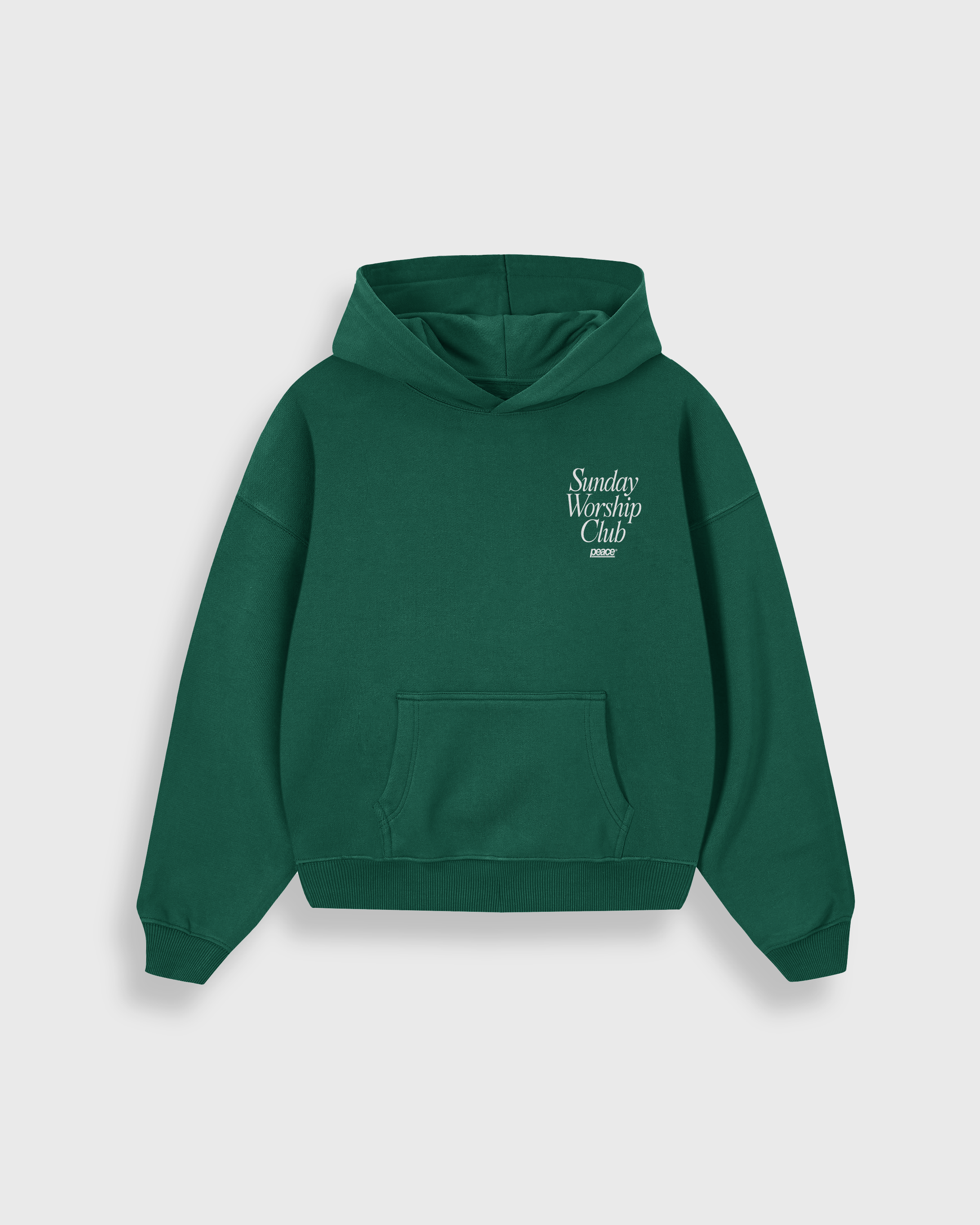 Sunday Worship Club Green Oversized Heavyweight Hoodie | House Of Peace®