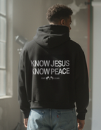 Know Jesus, Know Peace Premium Black Boxy Hoodie | House Of Peace®