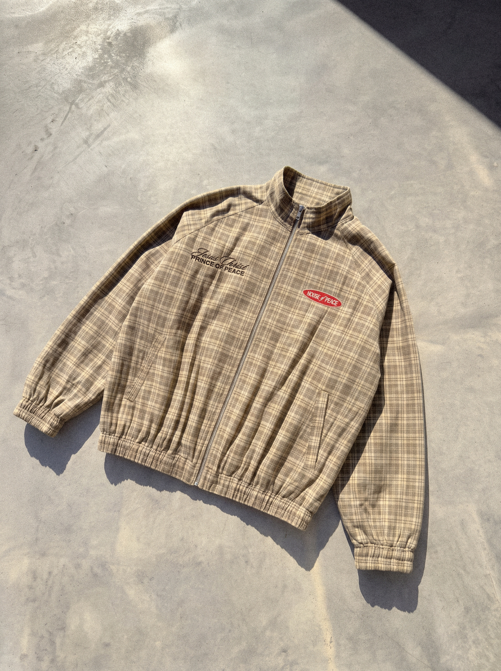 Prince of Peace Beige Plaid Full-Zip Track Jacket | House of Peace® (Copy)