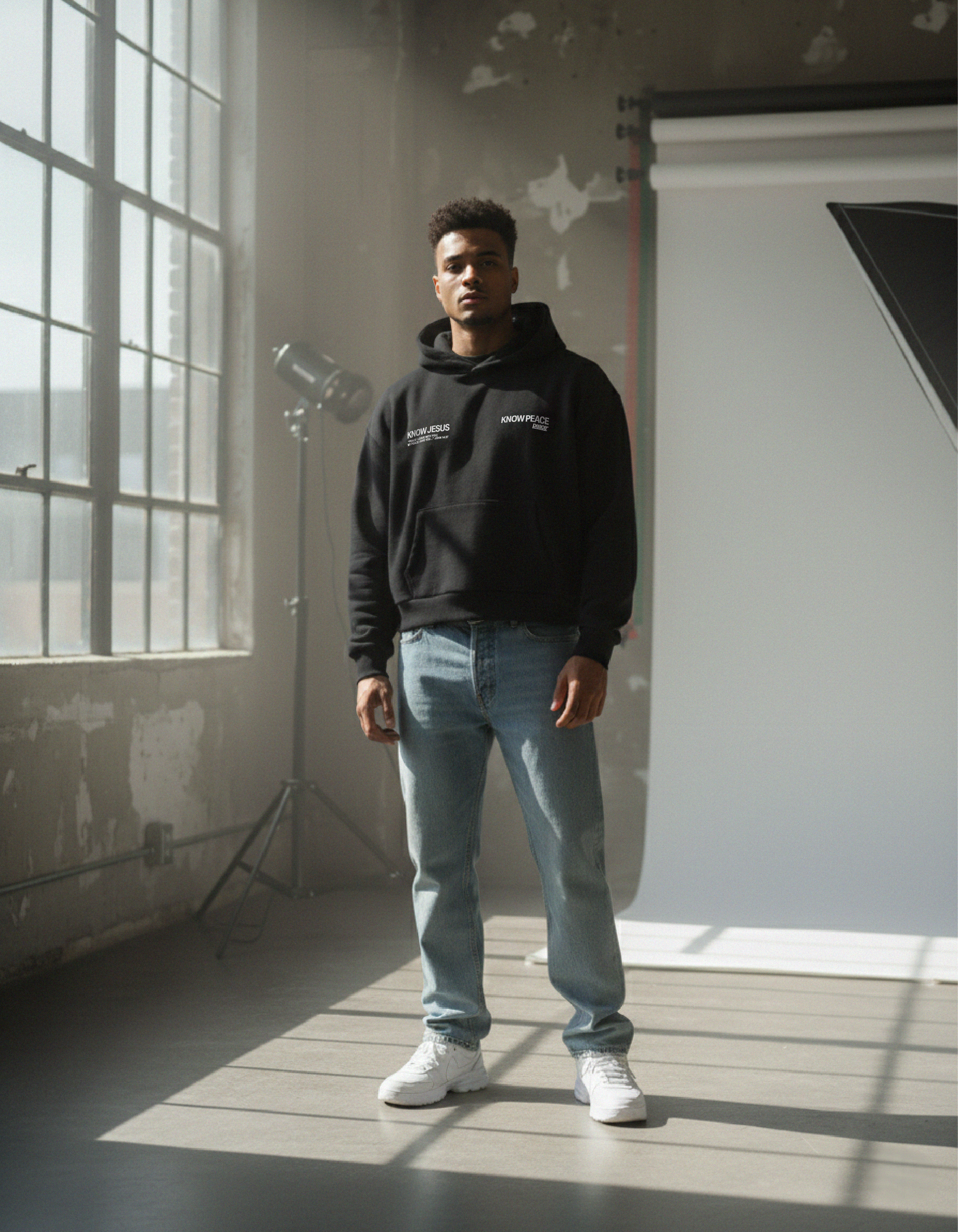 Know Jesus, Know Peace Premium Black Boxy Hoodie | House Of Peace®