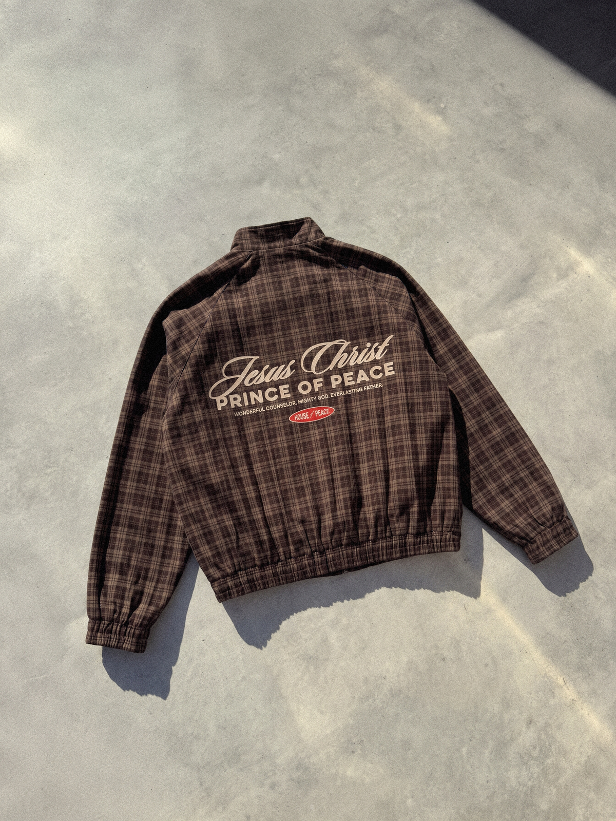 Prince of Peace Brown Plaid Full-Zip Track Jacket | House of Peace®