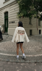 Not Luck Just God Waffle Longsleeve Loose Fit Tee Beige | House of Peace®