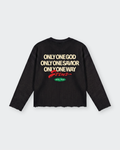 Only Jesus Vintage Black Raw Edge Boxy Longsleeve | House of Peace®