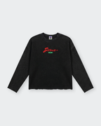 Only Jesus Vintage Waffle Raw Edge Black Longsleeve | House of Peace®
