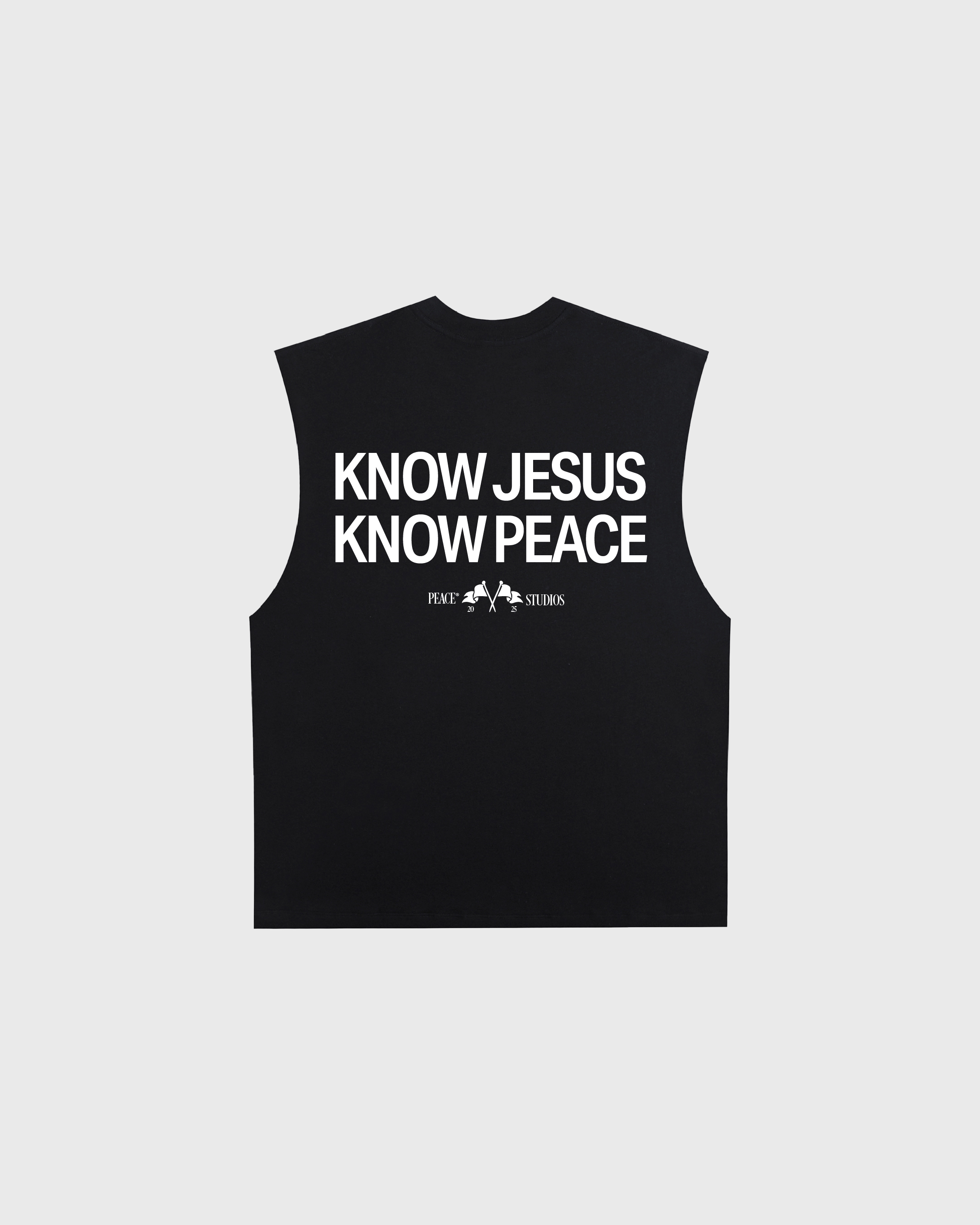 Know Jesus, Know Peace Black Raw Edge Tank Top | House Of Peace®