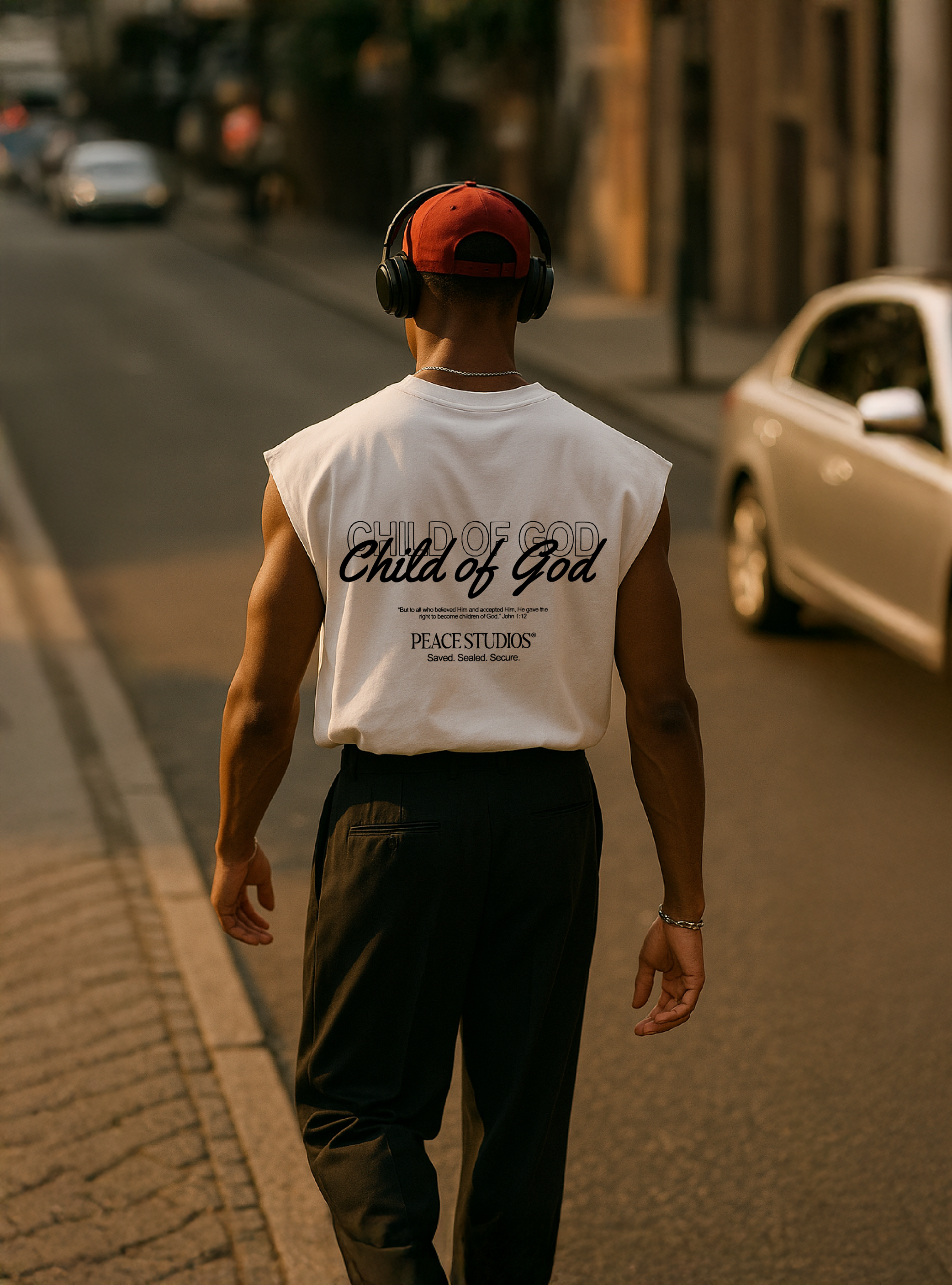 Child of God White Raw Edge Tank Top | House Of Peace®