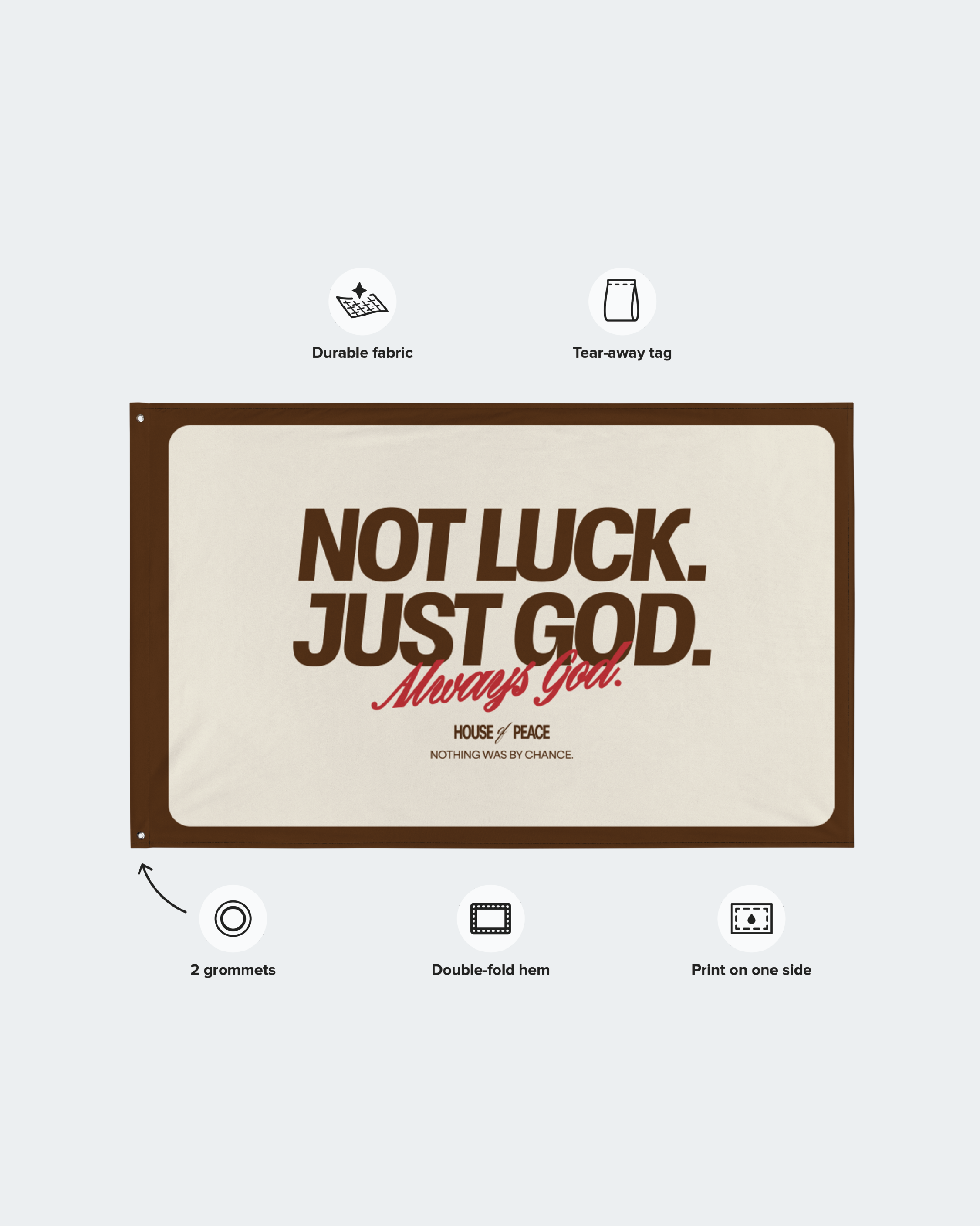 Not Luck Just God Banner Wall Decor Hanging | House of Peace®