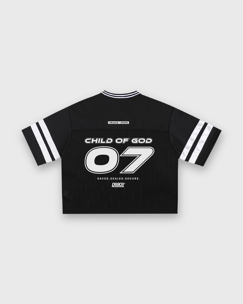 Child of God Vintage Black Varsity-Inspired Boxy Tee | House Of Peace®