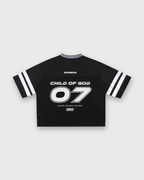 Child of God Vintage Black Varsity-Inspired Boxy Tee | House Of Peace®
