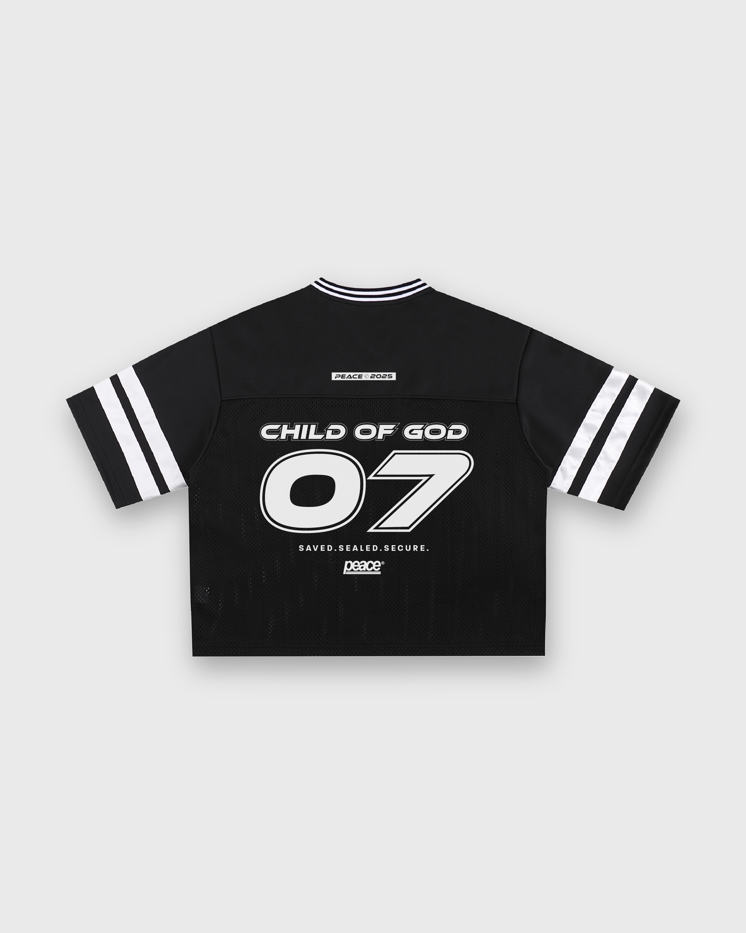 Child of God Vintage Black Varsity-Inspired Boxy Tee | House Of Peace®