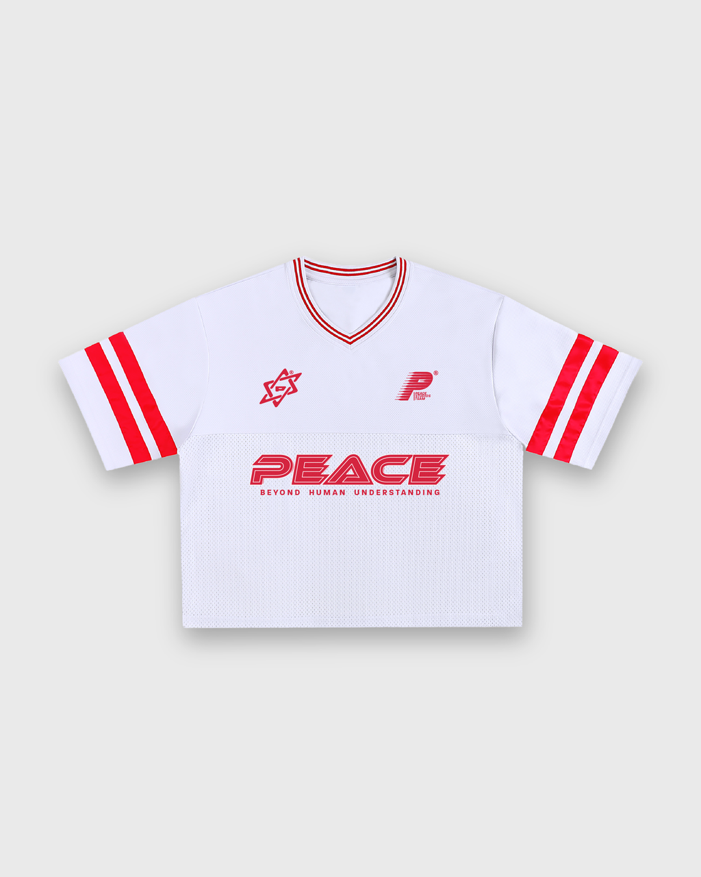 Child of God Vintage White Varsity-Inspired Boxy Tee | House Of Peace®