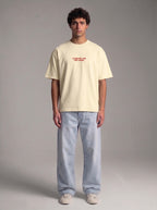 Living My Life Beige Boxy Drop Shoulder Tee | House of Peace®