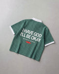 I Have God Green Boxy Plaid Polo Shirt | House of Peace®