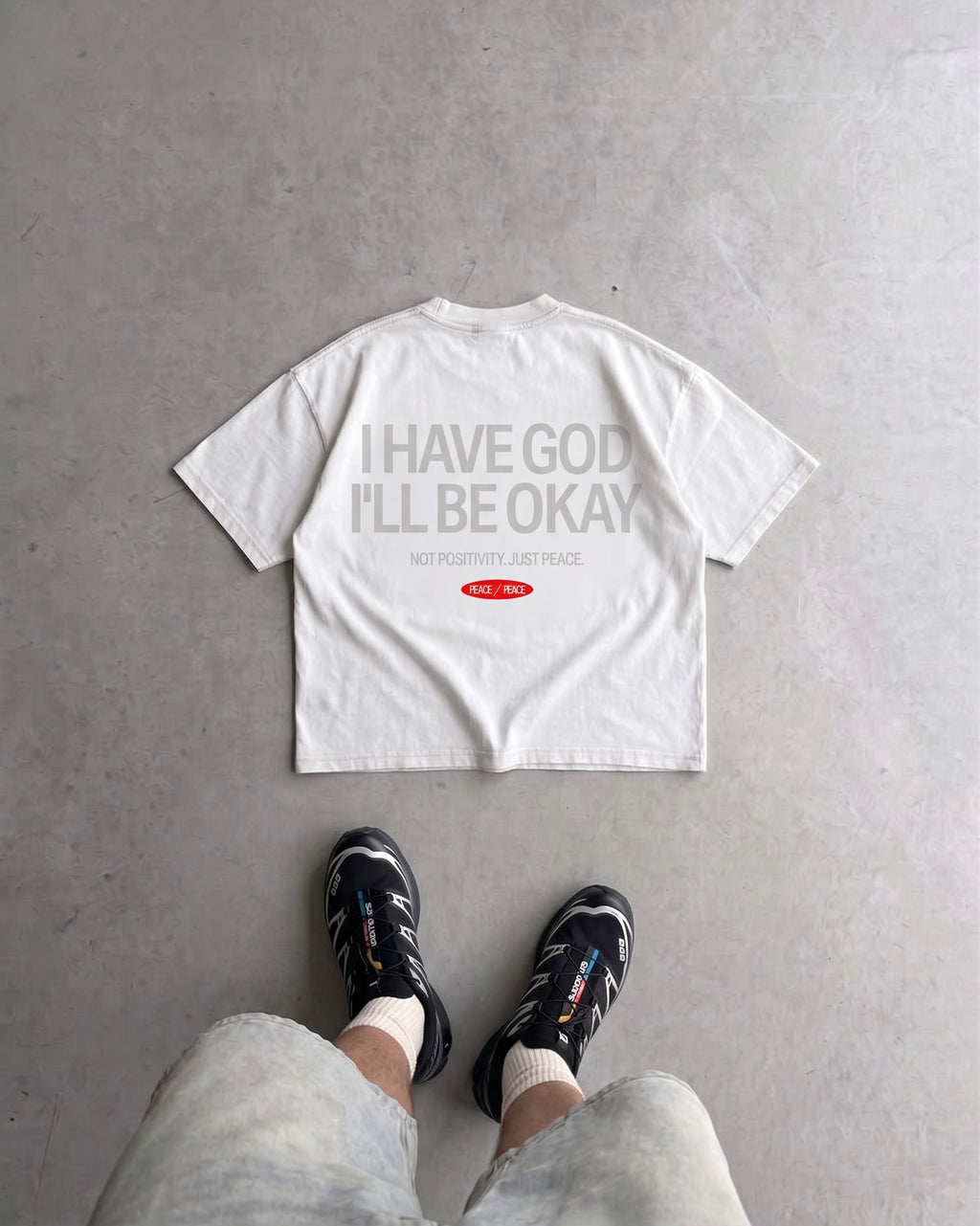 I Have God Vintage White Washed Boxy T-Shirt | House of Peace®
