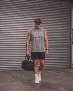 Not Luck Just God Raw Edge Gray Washed Tank Top | House of Peace®