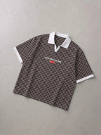 I Have God Brown Boxy Plaid Polo Shirt | House of Peace®
