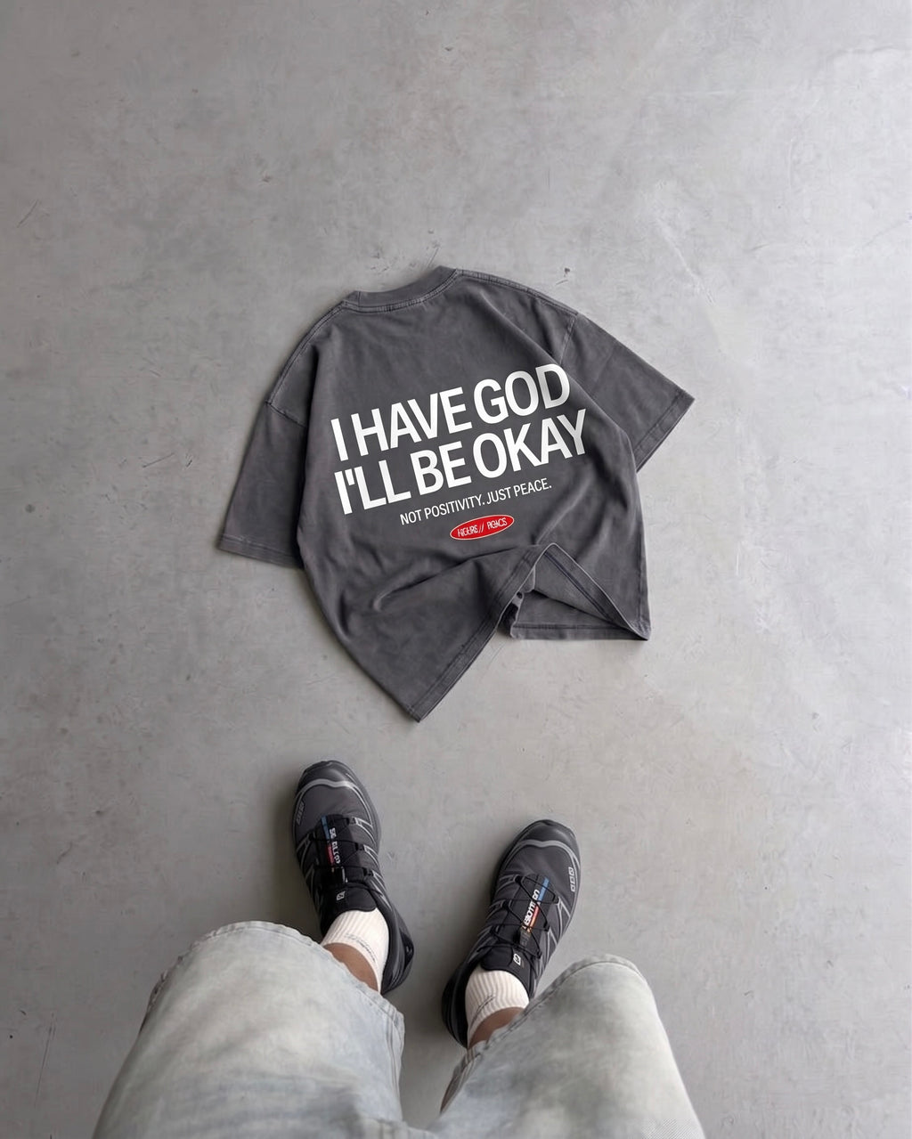 I Have God Vintage Gray Washed Boxy T-Shirt | House of Peace®