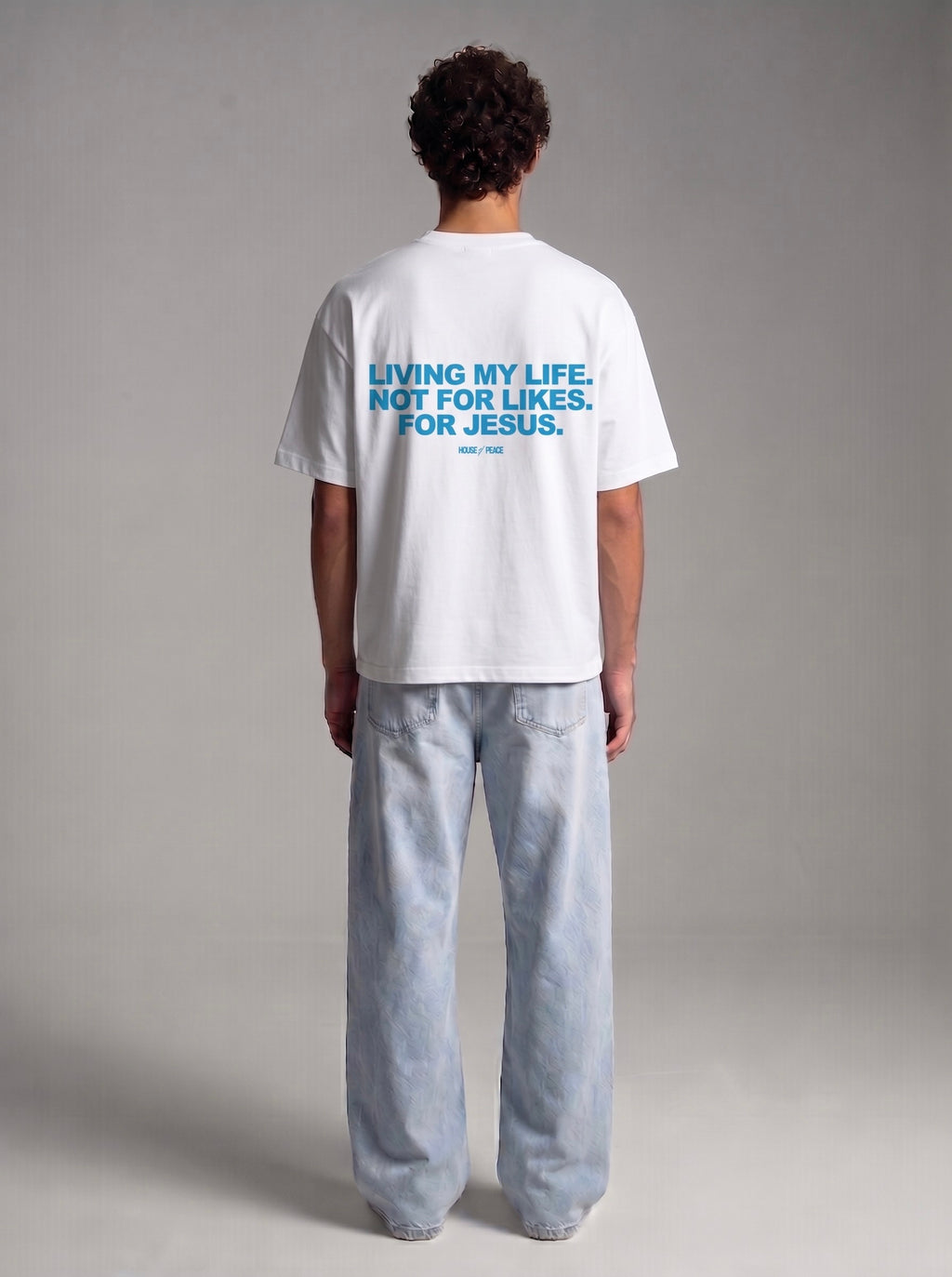 Living My Life White Boxy Drop Shoulder Tee | House of Peace®